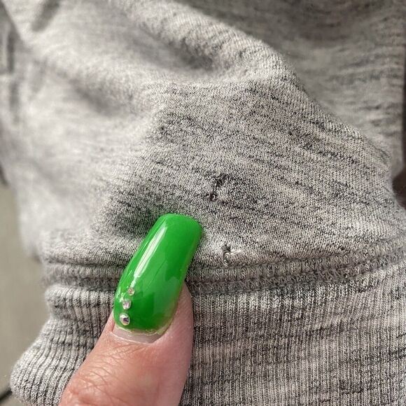 Athleta XS Sweater Criss Cross Sweatshirt Light Marled Gray 489051 FLAW - Picture 2 of 9